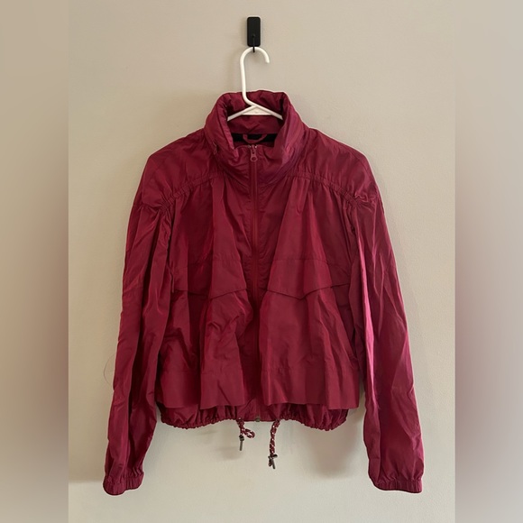 Garnet Hill Any Day Lightweight Jacket Burgundy Windbreaker Hood | Size S - Picture 1 of 10